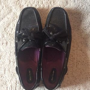 Black sequined top siders